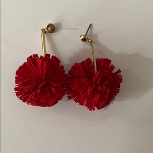 Jcrew earrings - red taffeta balls